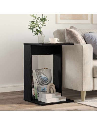 Tavolo laterale Rovere Nero 40 x 38 x 62,5 cm Legno multistrato
