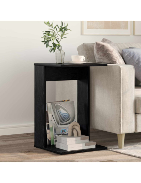 Tavolo laterale Rovere Nero 40 x 38 x 62,5 cm Legno multistrato