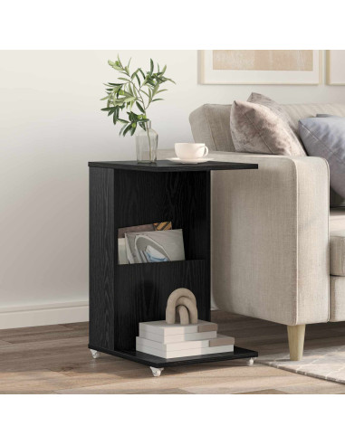 Tavolo laterale Rovere Nero 40 x 35 x 60 cm Legno multistrato