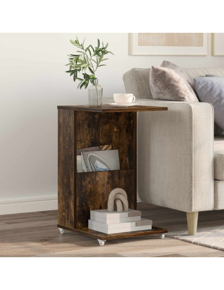 Tavolo laterale Rovere fumé 40 x 35 x 60 cm Legno multistrato