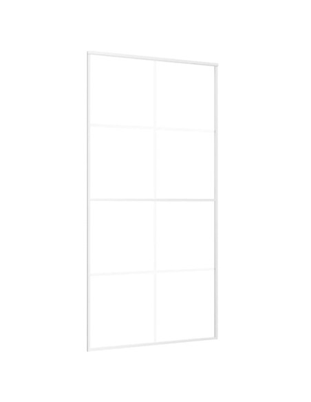 Porta Scorrevole in Vetro ESG e Alluminio 102,5x205 cm Bianca