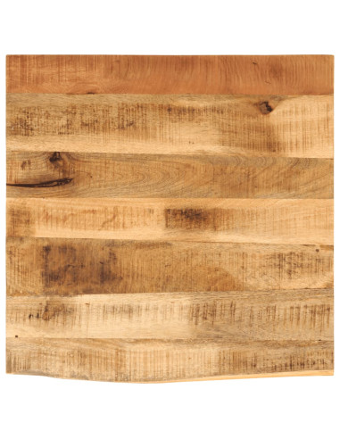 Piano Tavolo 60x60x3,8 cm Bordi Vivi Legno di Mango Grezzo