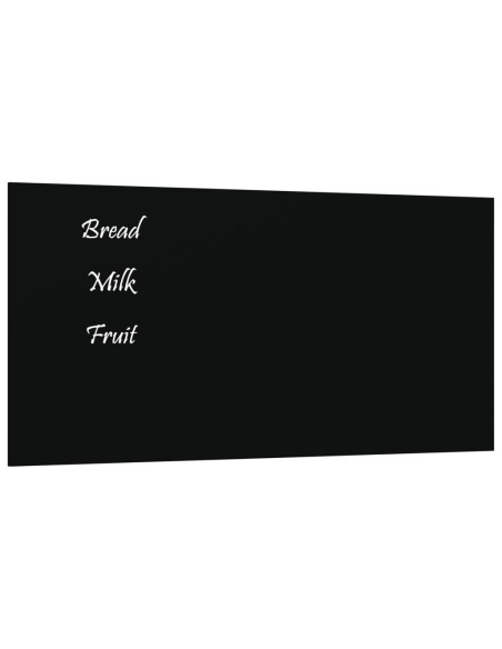 Lavagna Magnetica a Parete Nera 40x20 cm Vetro Temperato