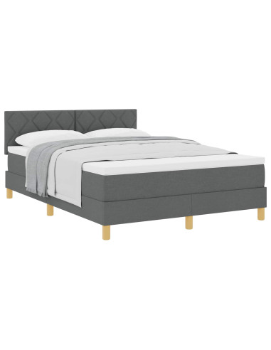 Letto a molle con materasso Grigio scuro 160 x 200 cm Tessuto