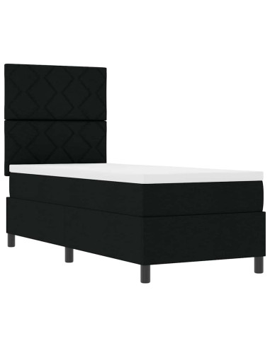 Letto a molle con materasso Nero 80 x 200 cm Tessuto