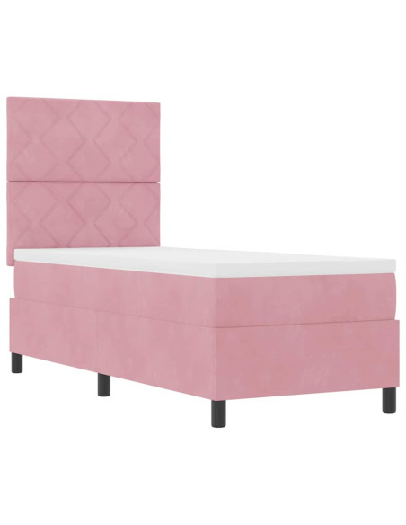 Letto a molle con materasso Rosa 80 x 200 cm Tessuto
