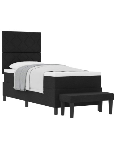Letto a molle con materasso Nero 80 x 200 cm Tessuto