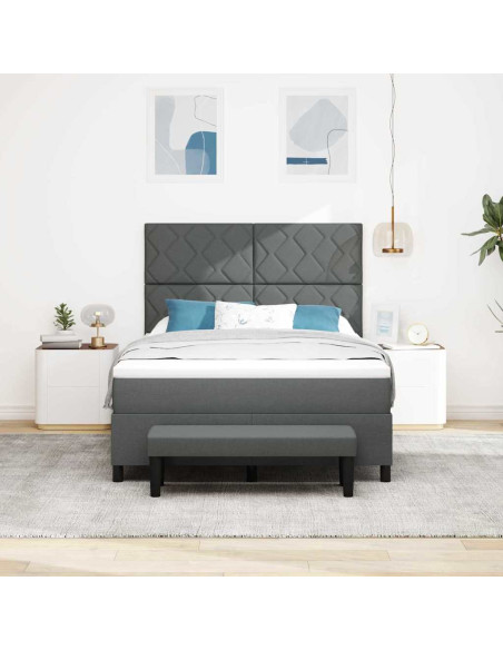 Letto a molle con materasso Grigio scuro 160 x 200 cm Tessuto