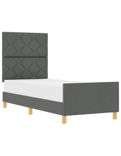 Struttura del letto Grigio scuro 80 x 200 cm Tessuto 2