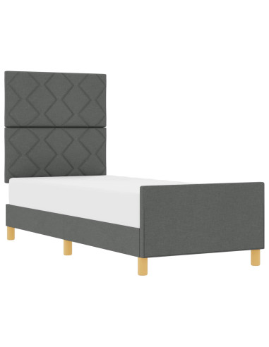 Struttura del letto Grigio scuro 80 x 200 cm Tessuto