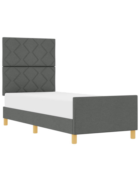 Struttura del letto Grigio scuro 80 x 200 cm Tessuto