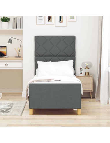 Struttura del letto Grigio scuro 80 x 200 cm Tessuto