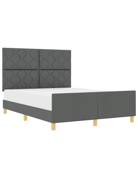 Struttura del letto Grigio scuro 160 x 200 cm Tessuto
