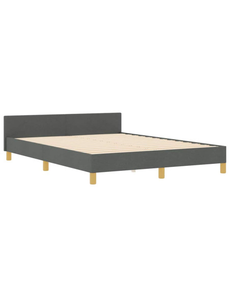 Struttura del letto Grigio scuro 160 x 200 cm Tessuto