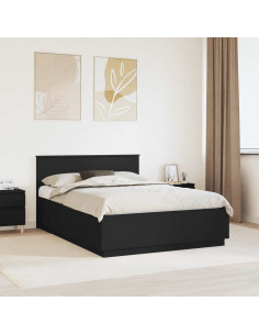 Struttura del letto Nero 140 x 190 cm Legno multistrato