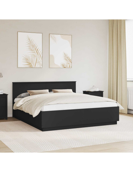Struttura del letto Nero 180 x 200 cm Legno multistrato