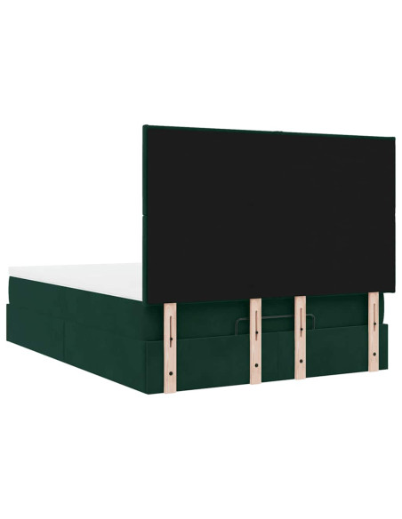 Struttura Letto Pouf con Materassi 140x190 cm in Velluto