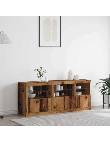 Madia LED Legno vecchio 162 x 37 x 67 cm Legno multistrato