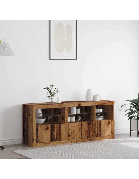 Madia LED Legno vecchio 162 x 37 x 67 cm Legno multistrato