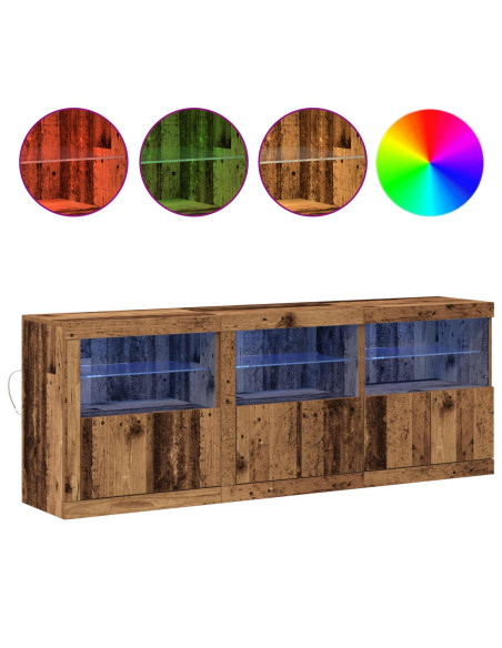 Madia LED Legno vecchio 181 x 37 x 67 cm Legno multistrato