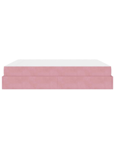 Struttura letto con materasso con materasso 2 pcs Rosa Velluto