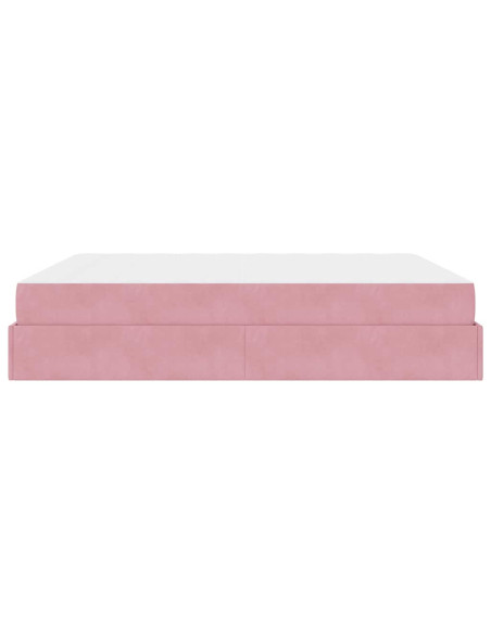 Struttura letto con materasso con materasso 2 pcs Rosa Velluto