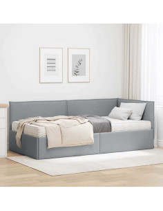 Struttura Letto Angolare con Materasso 2 pcs Grigio chiaro