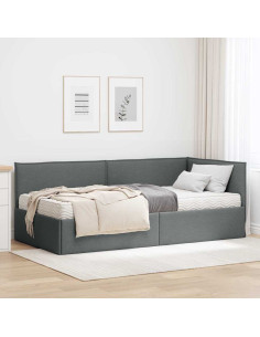 Struttura Letto Angolare con Materasso 2 pcs Grigio Velluto 2