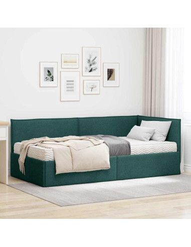 Struttura Letto Angolare con Materasso 2 pcs Verde Velluto