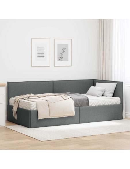 Struttura Letto Angolare con Materasso 2 pcs Grigio Velluto