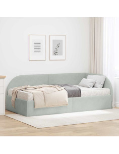 Struttura Letto Angolare con Materasso 2 pcs Grigio chiaro