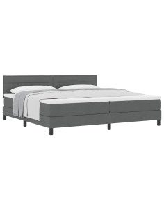 Letto a molle con materasso Grigio scuro 200 x 200 cm Tessuto 2