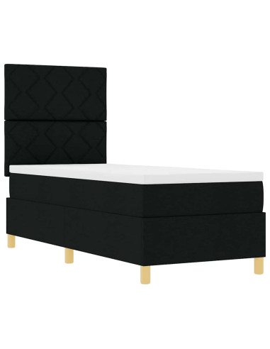 Letto a molle con materasso Nero 80 x 200 cm Tessuto