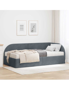 Struttura Letto Angolare con Materasso 2 pcs Grigio Velluto