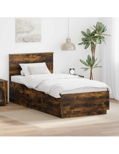 Struttura del letto Rovere fumé 90 x 200 cm Legno multistrato