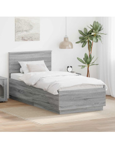 Struttura del letto Grigio Sonoma 90 x 200 cm Legno multistrato