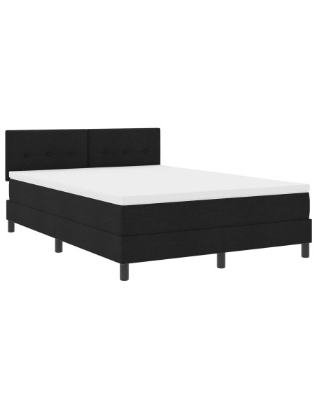 Letto a molle con materasso Nero 140 x 200 cm Tessuto