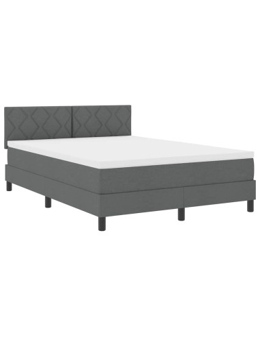 Letto a molle con materasso Grigio scuro 160 x 200 cm Tessuto
