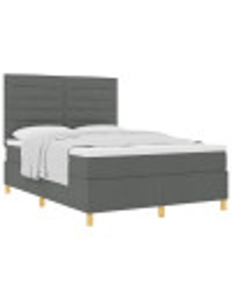 Letto a molle con materasso Grigio scuro 160 x 200 cm Tessuto