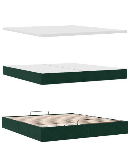 Struttura Letto Pouf con Materasso 200x200 cm in Velluto