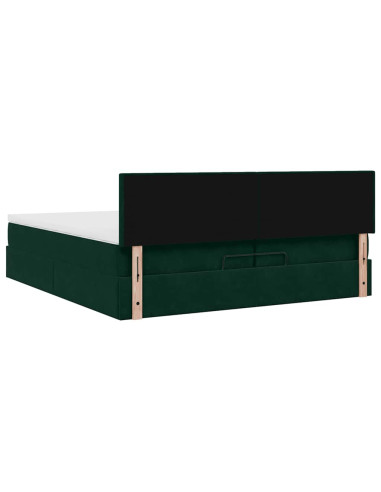 Struttura Letto Pouf con Materassi 200x200 cm Velluto