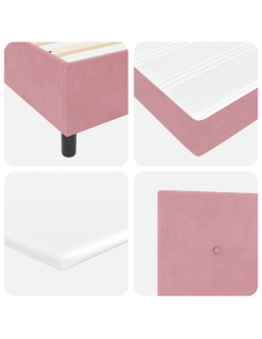 Letto a molle con materasso Rosa 180 x 200 cm Tessuto