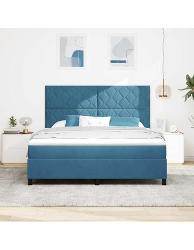 Letto a molle con materasso Blu Scuro 180 x 200 cm Tessuto