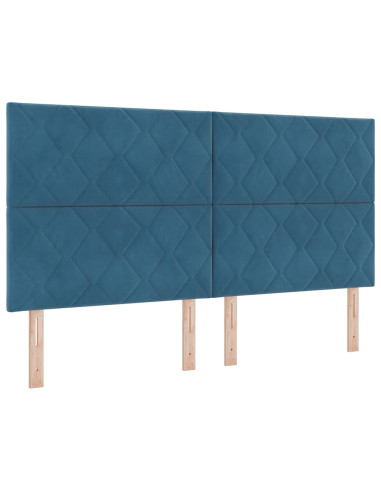 Letto a molle con materasso Blu Scuro 180 x 200 cm Tessuto