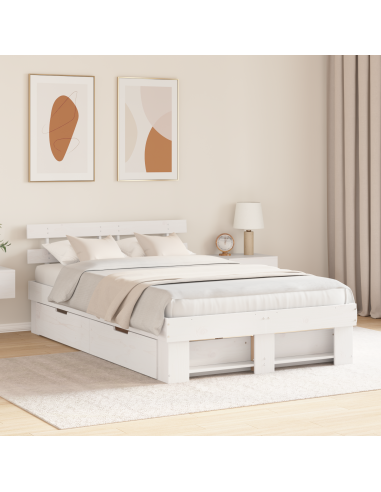 Struttura del letto Bianco 120 x 190 cm Pino massello