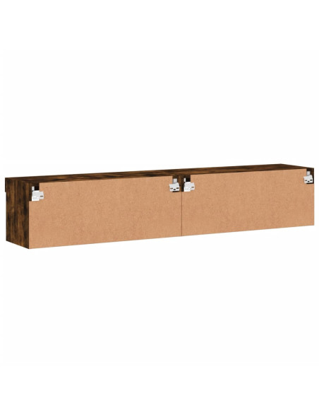 Mobili Porta TV con Luci LED 2 pz Rovere Fumo 80x30x30 cm