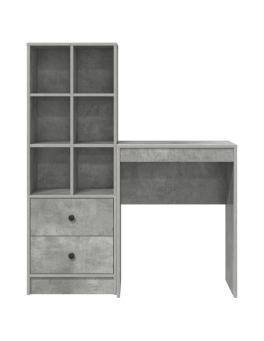 Scrivania con cassetto 2 pcs Grigio cemento