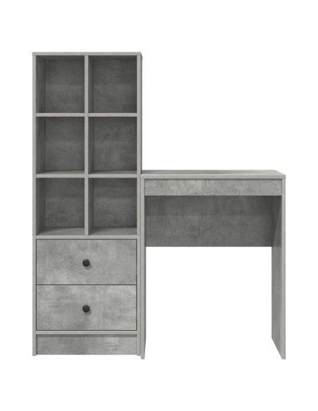 Scrivania con cassetto 2 pcs Grigio cemento