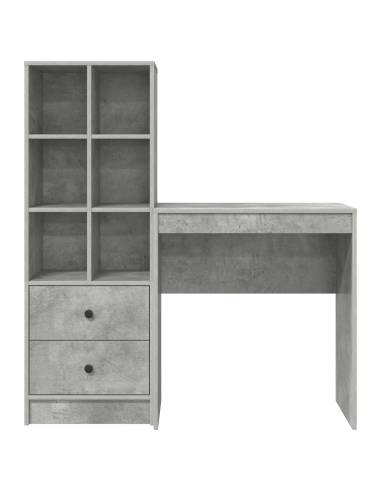 Scrivania con cassetto 2 pcs Grigio cemento