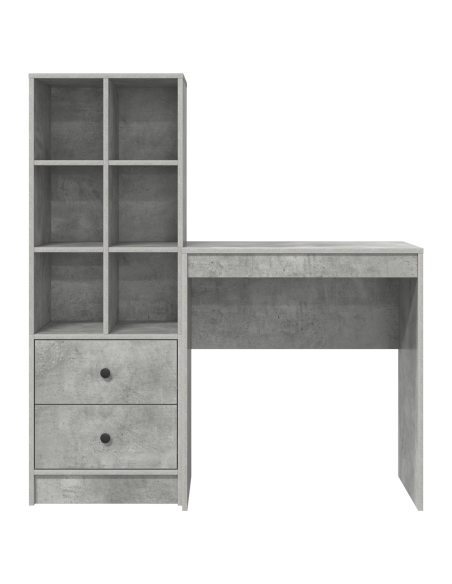 Scrivania con cassetto 2 pcs Grigio cemento